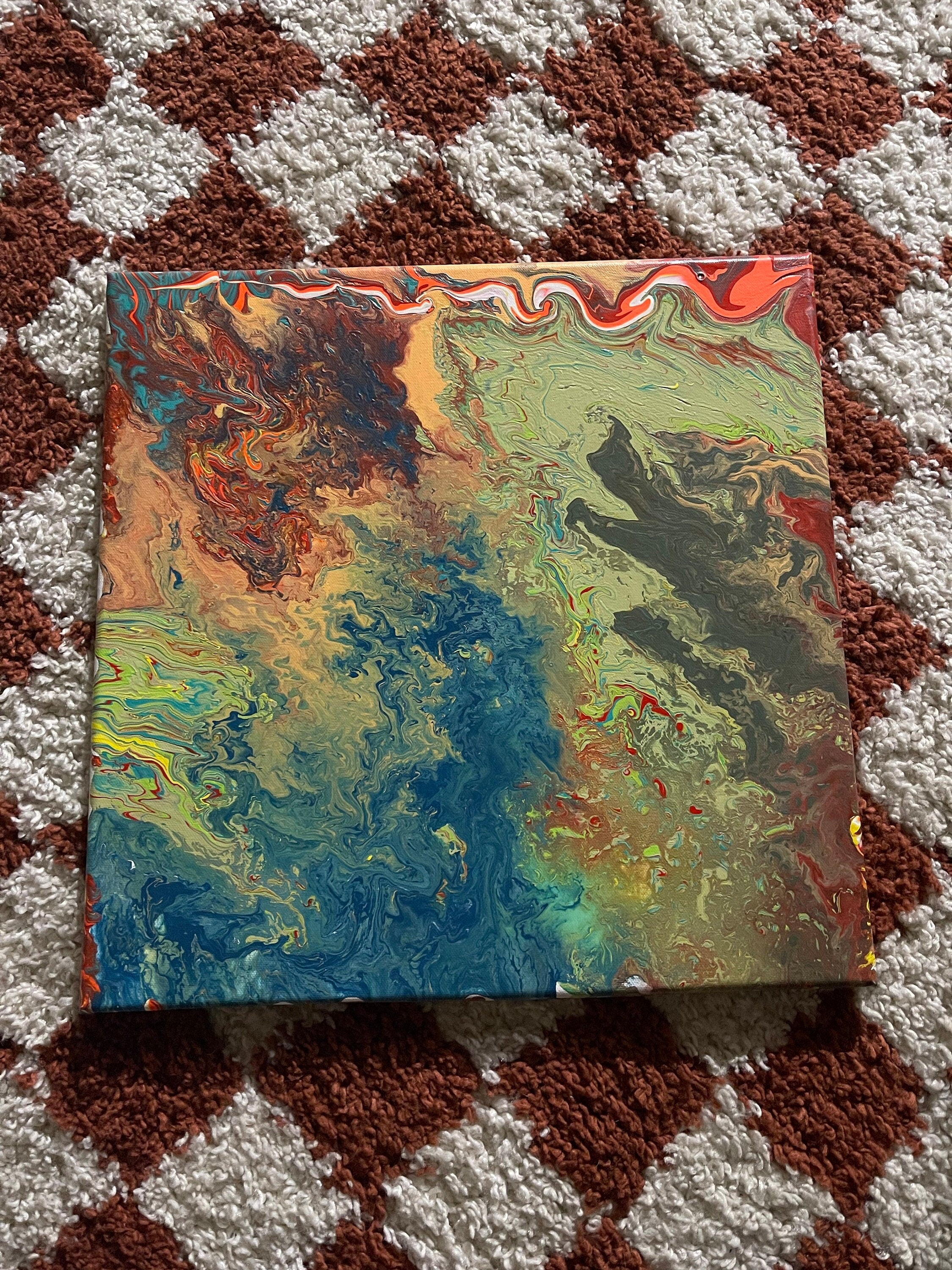 Trippy Tides | 15.75'' x 15.75'' Acrylic Fluid Art