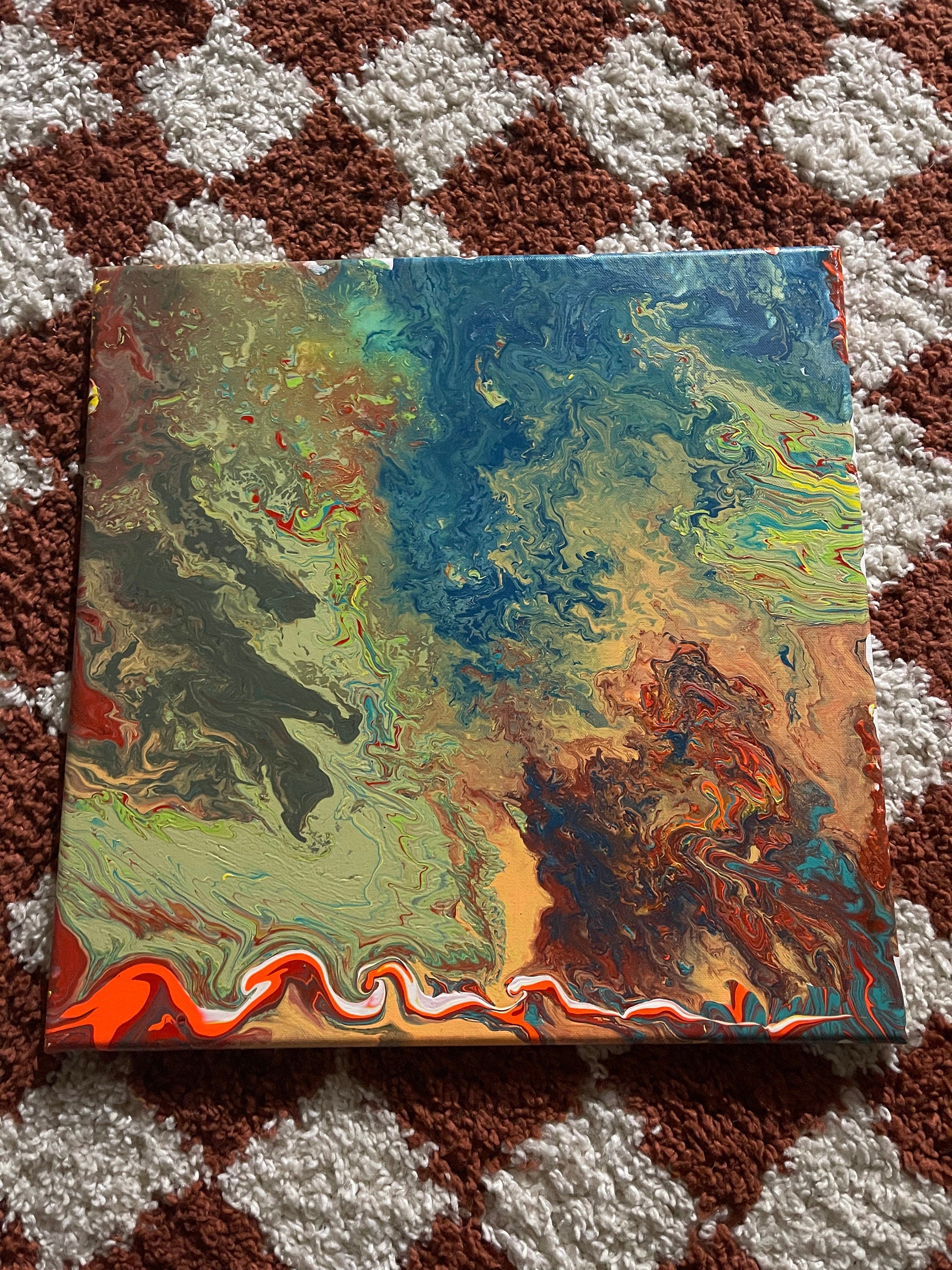 Trippy Tides | 15.75'' x 15.75'' Acrylic Fluid Art