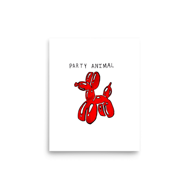 Party Animal Balloon Animal High-Quality Matte Print