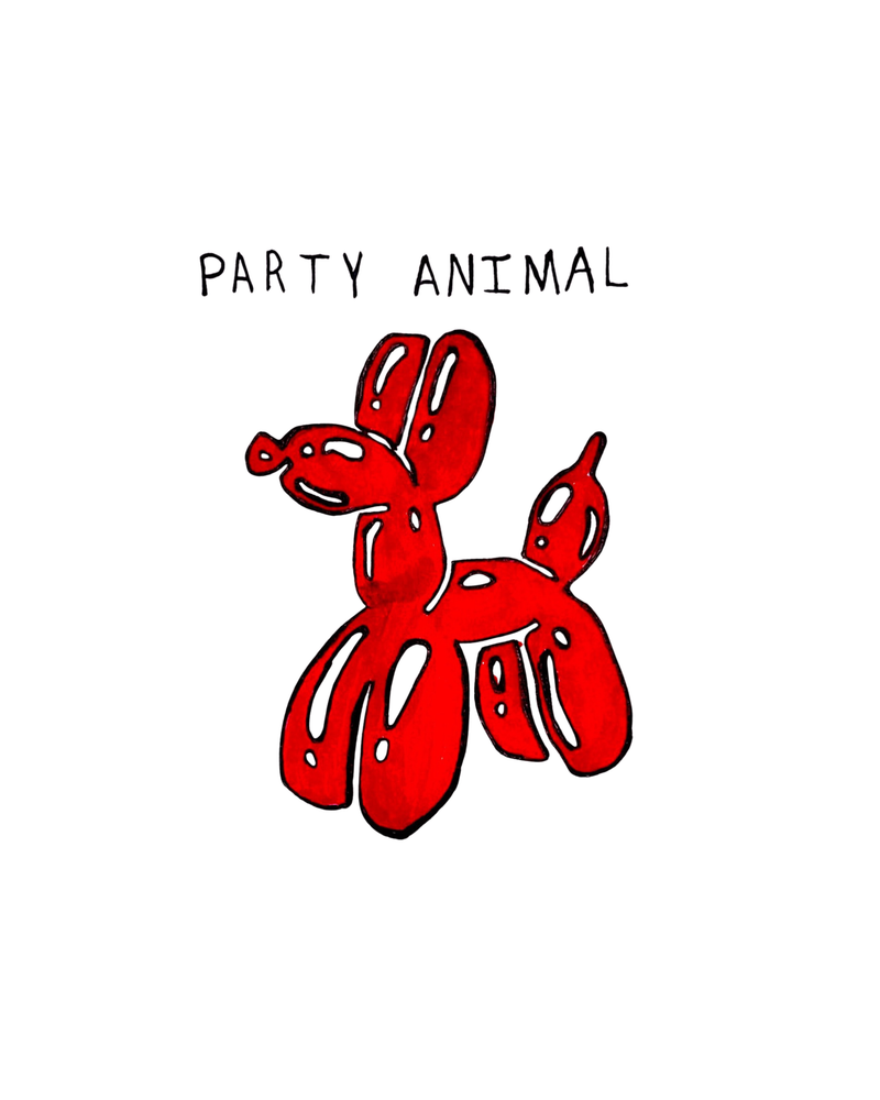 Party Animal Balloon Animal High-Quality Matte Print