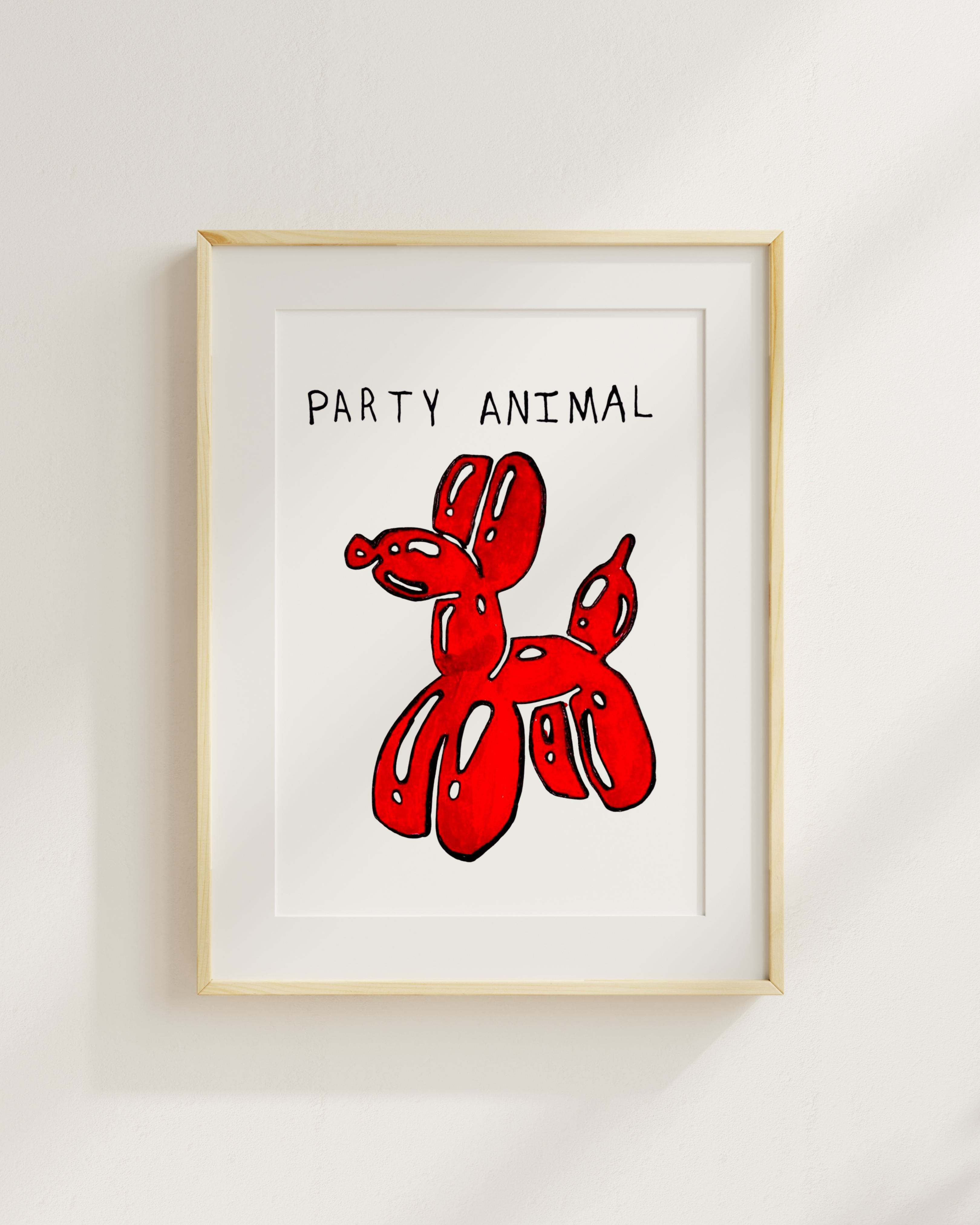 Party Animal Balloon Animal High-Quality Matte Print
