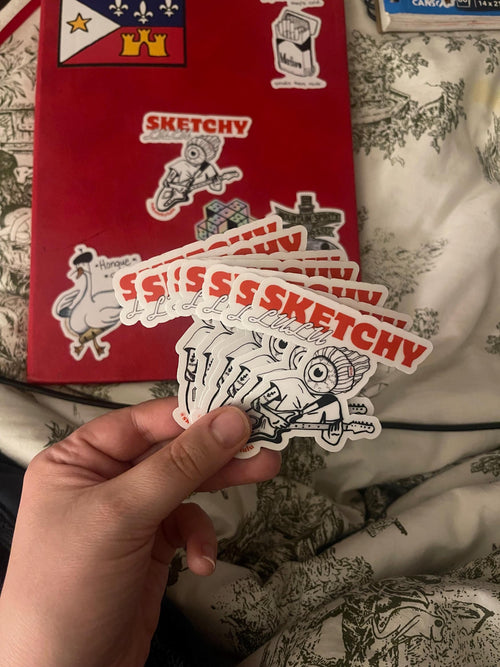 3in x 3in Sketchy Lulu Logo Transparent Slap Sticker Easy-Peel Matte