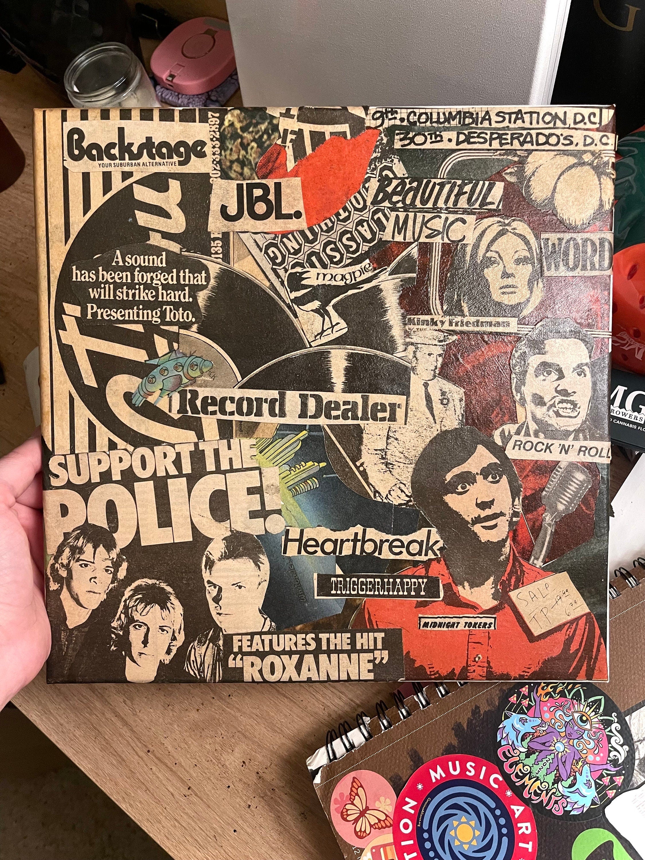 'Rock n Rolling Stone' Vintage 1975 Rolling Stones | 12'' x 12'' Collage Canvas