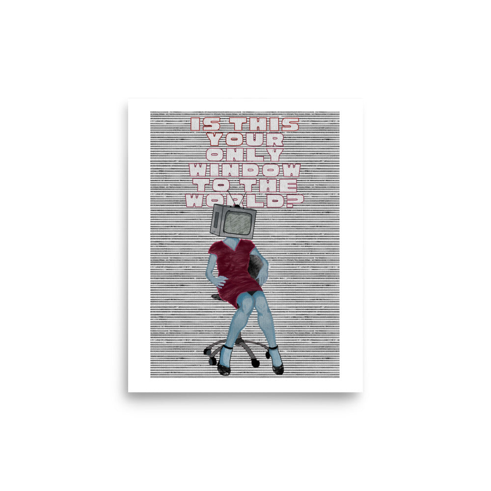 Retro TV Girl High-Quality Print