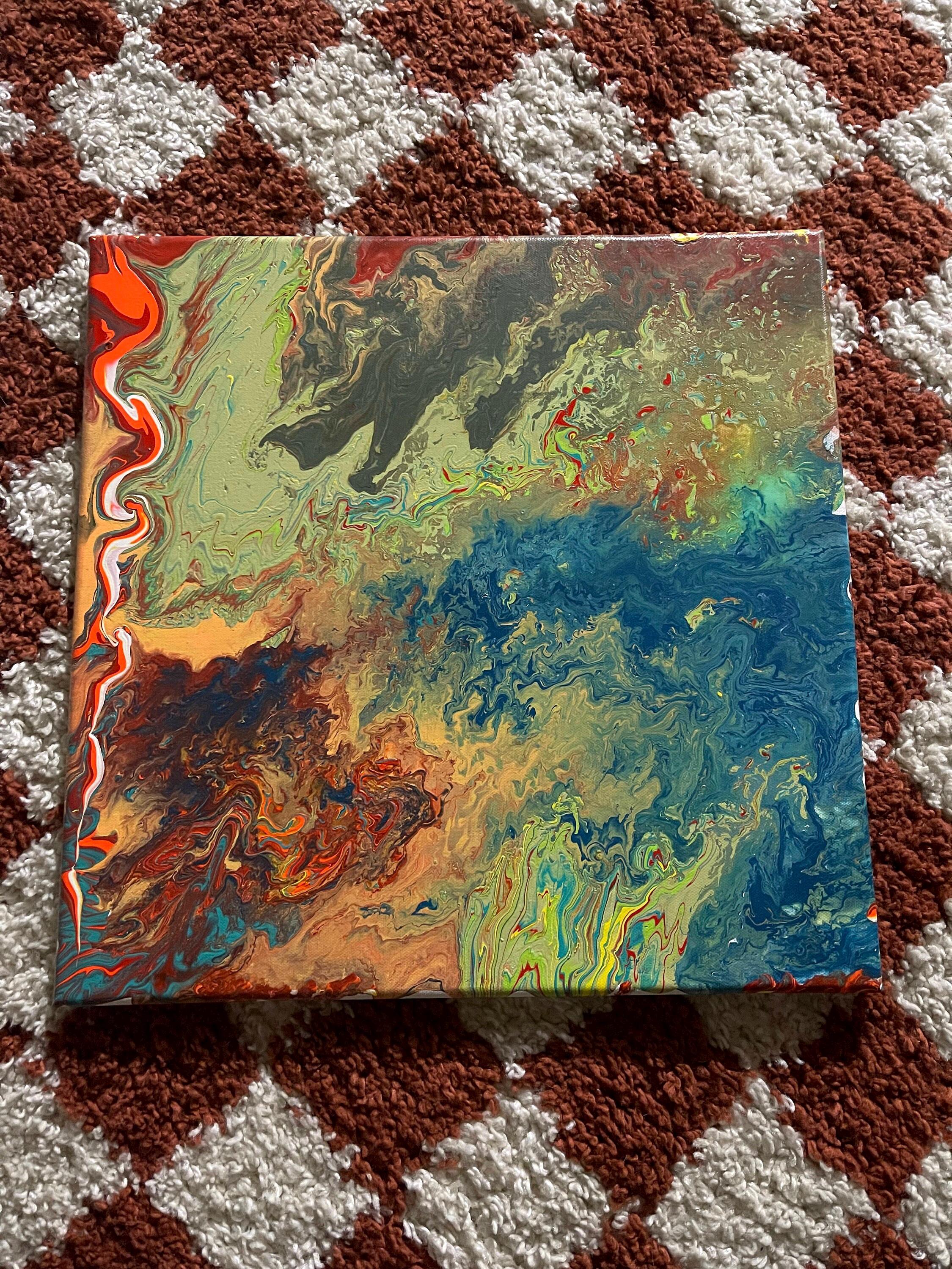Trippy Tides | 15.75'' x 15.75'' Acrylic Fluid Art
